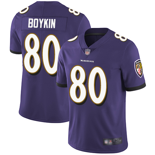 Baltimore Ravens Limited Purple Men Miles Boykin Home Jersey NFL Football #80 Vapor Untouchable->youth nfl jersey->Youth Jersey